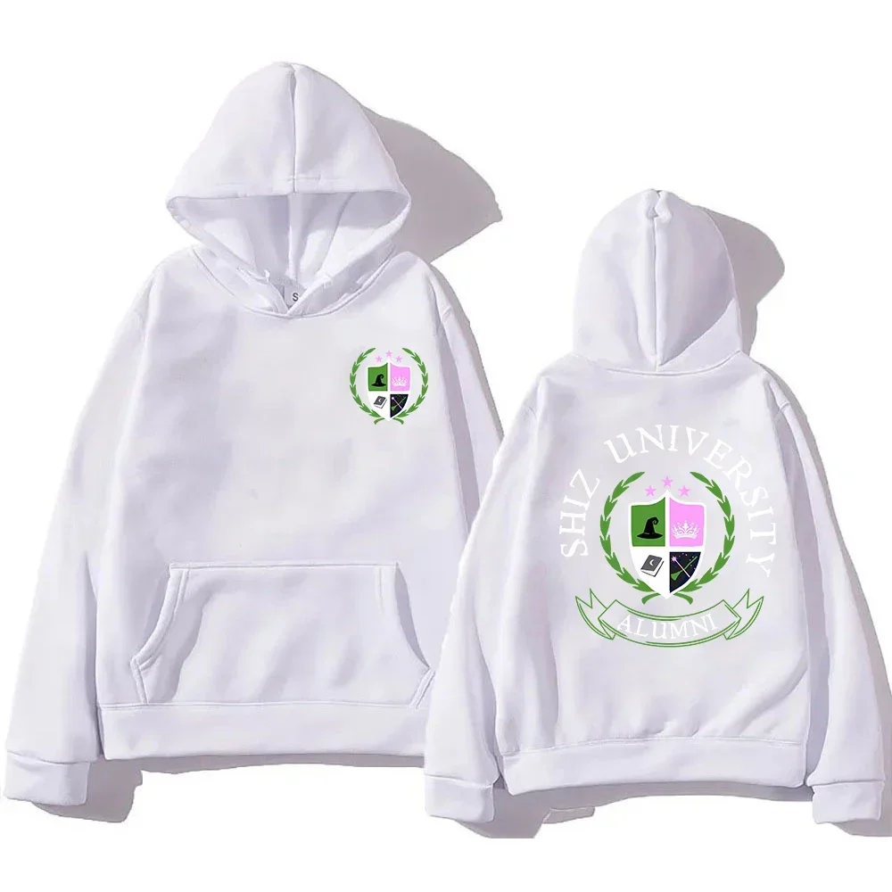 Shiz 大学卒業生ウィキッド映画グラフィックパーカー男性/女性パーカー原宿美的ユニセックス冬フリースプルオーバースウェットシャツ