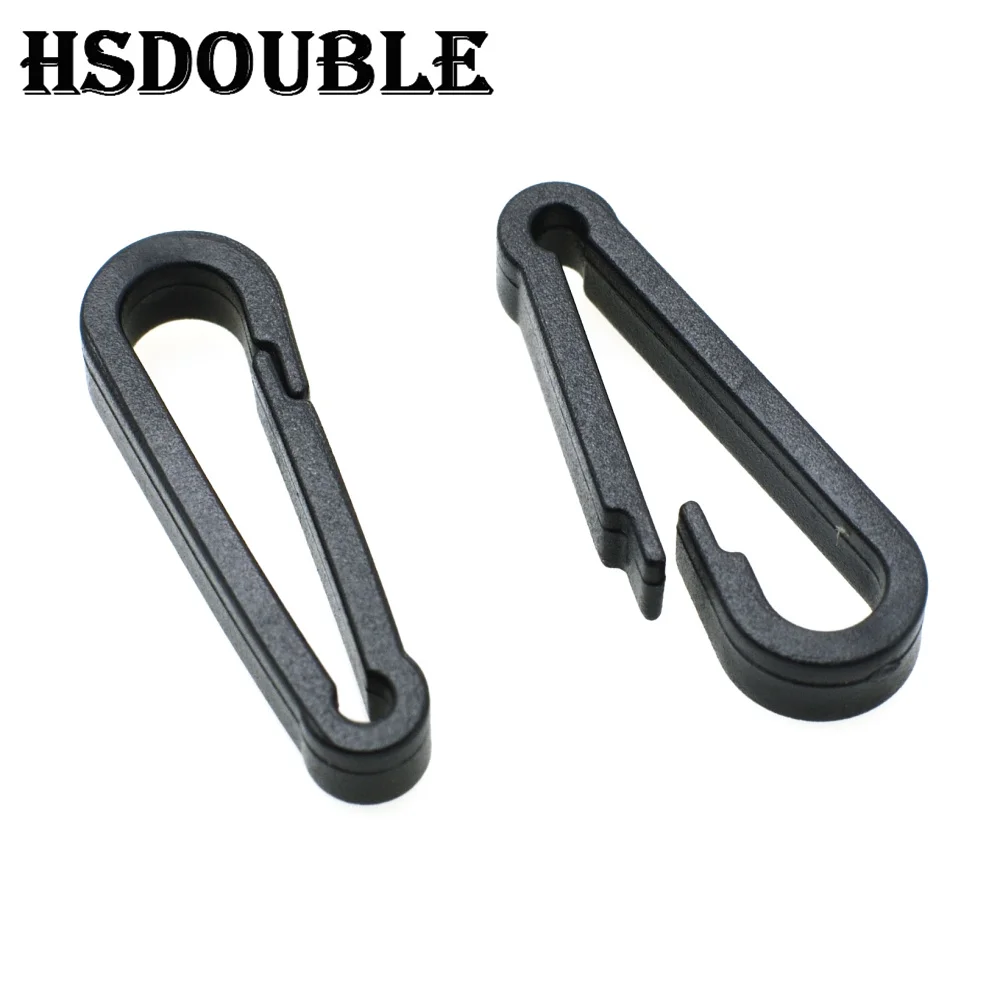 10 Pcs/Pack Gloves Hook Plastic Black Buckles Snap Hook With O-Ring Used For Shower Curtains