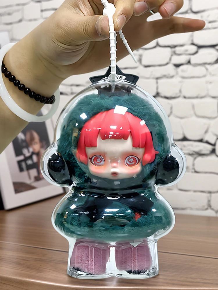 透明ポータブルオーガナイザーボックス収納ケース保護カバー頭蓋骨パンダ冬の動き SP 人形用