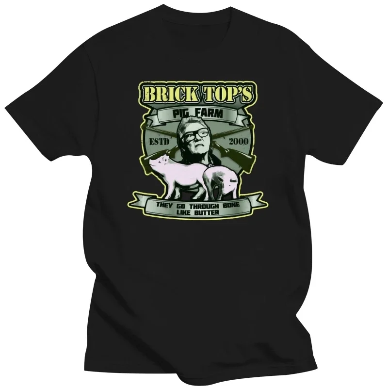 Printed T-Shirt tees top MAN T-SHIRT  cotton t shirts Men tshirt Bricktops pig farm.   Brick Top Snatch T Shirt  harajuku