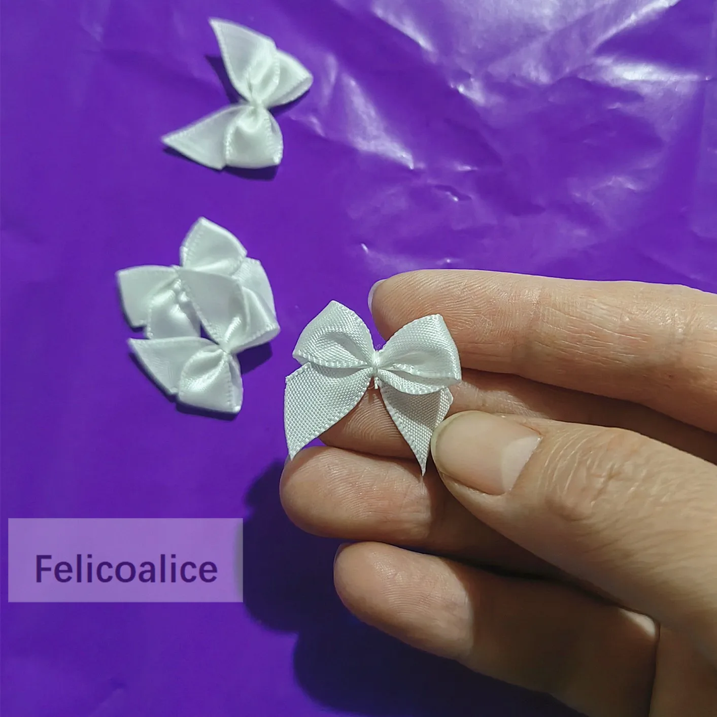 50 Stück rosa Satinband Schleifen Dekoration Schleifen für Bastelpakete kleine Schleife Geschenkverpackung Blume DIY Hochzeit Schleife Geburt 25 ± 3 mm – Detail 15