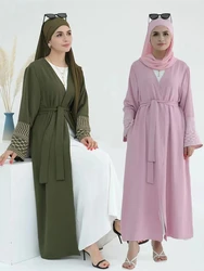 Ramadan Open Muslim Kimono Abaya Damen Dubai Islam Palestine Abayas For Women Kaftan Modest Dress Kebaya Robe Femme Musulmane