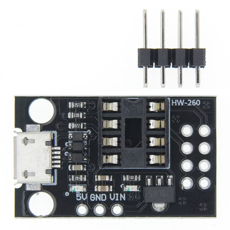 Placa desnuda de programación de desarrollo ATtiny13A, ATtiny25, ATtiny45, ATtiny85 enchufable