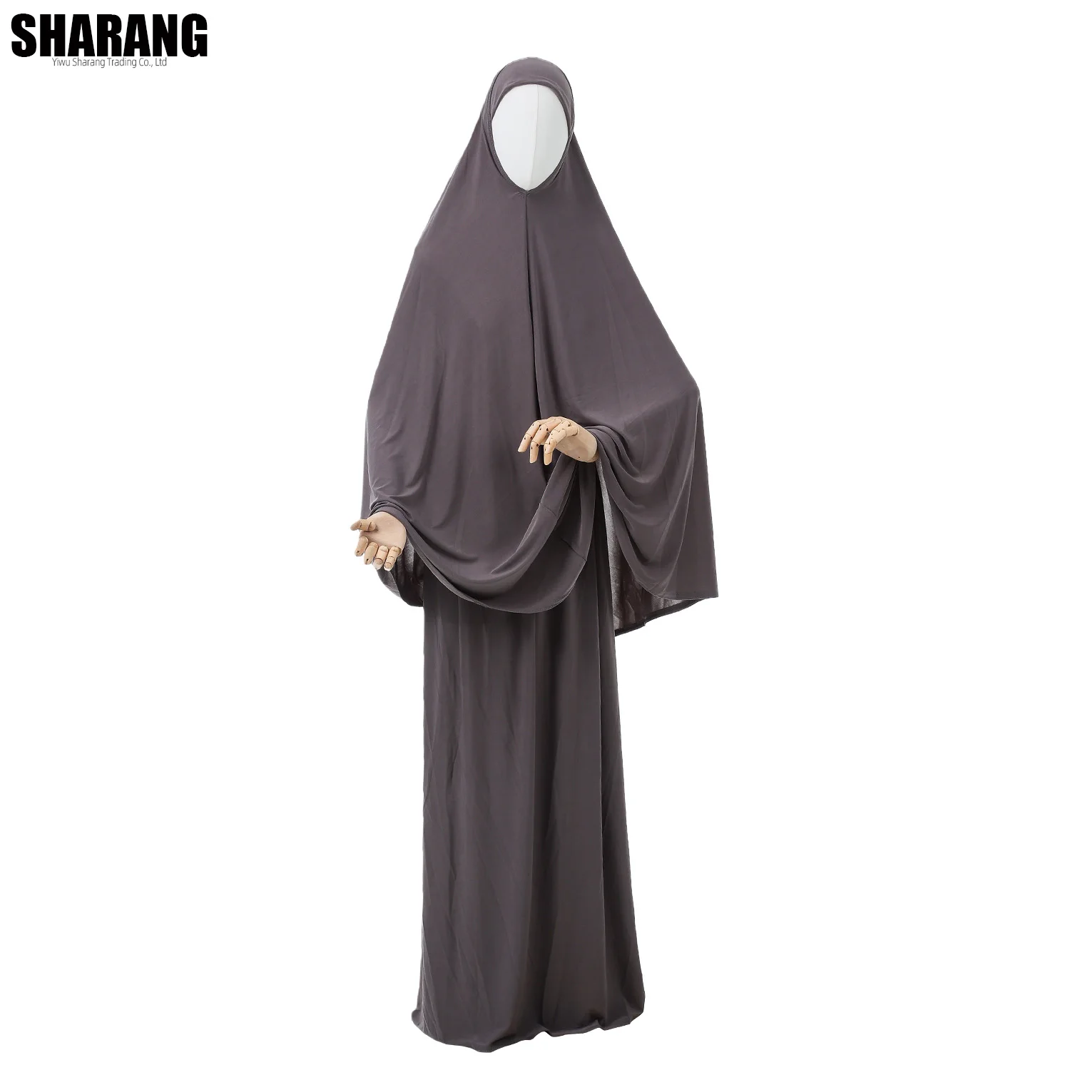 Jersey-Gebetsset, dehnbar, EID, Ramadan, Islam, muslimische Frauen, Satin, Seil, Instant-Hijab, Khimar-Rock, 2-teilig, Jilbab – Detail 10