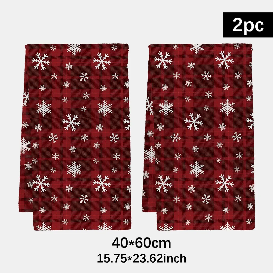 2pcs 40x60cm Snowflakes Series Christmas Dishcloth Tea Towel Kitchen White Silver Snowflakes Wash Cloth Merry Christmas Gifts
