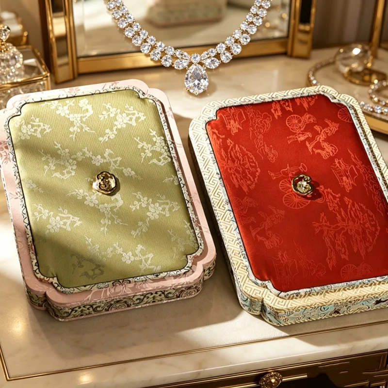 Silk Embroidery Jewelry Display Tray, Bracelet & Beads Appraisal Plate, Jade & Bangle Viewing Dish for Counter Prop