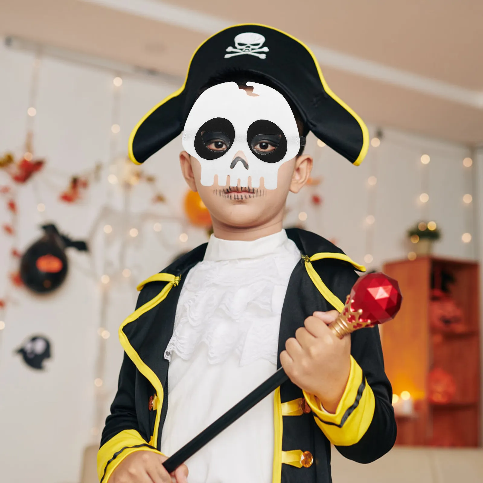 4Pcs Eye Mask for Halloween Party Felt Material Themed Decoration Prop Suitable for Dancing Celebration Use Halloween Mask