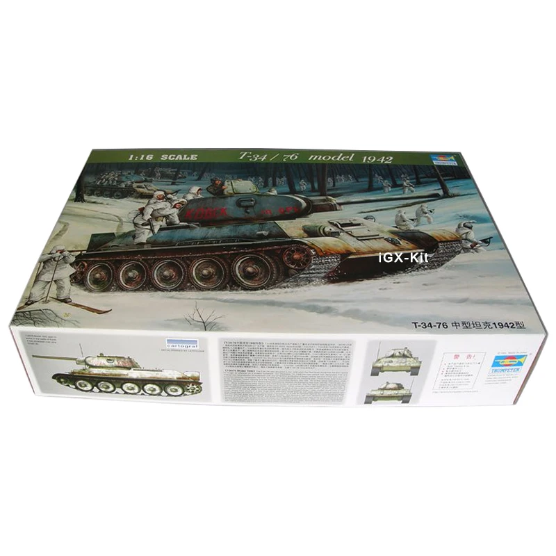 Trumpeter 00905 1/16 Russian T-34 T34/76 Mod 1942 Medium Tank Handcraft Collectible Toy Plastic Assembly Building Model Kit