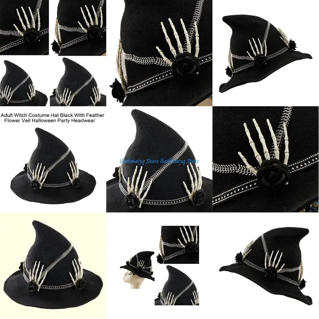 

573B Skull Hand Witch Hat Halloween Dress Up Wizard Hat Cosplay Costume Hat Headpiece