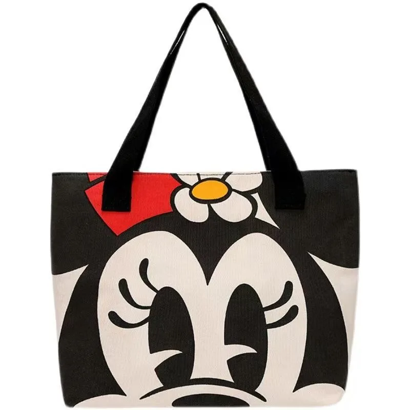 

Disney Cartoon A Mickey Women's Handbag Student Fashion Canvas Shoulder Bag Donald Duck Large Lightweight Capacity Shopping Bag