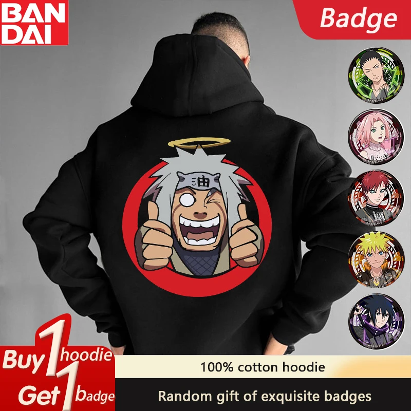 

Naruto Sasuke Loose Sports Hoodie Classic Anime Peripheral Autumn and Winter Men's and Women's Cotton Sweater Top