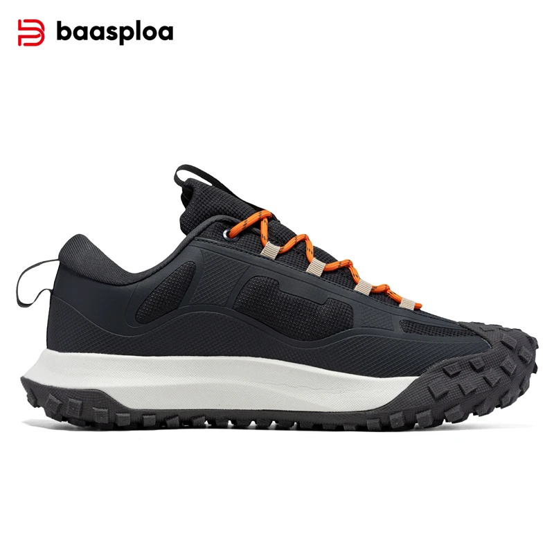 Baasploa Men Hiking Shoes Casual Lightweight Lace-Up Walking Shoes Male Outdoor Waterproof Camping Resistant Non Slip Sneakers