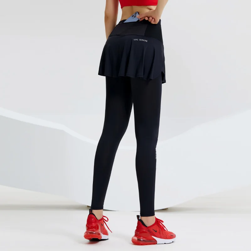 Women Sports Tennis Skirts Sun Protection Skirt Athletic Running Skort Fitness Gym Leggings Golf Badminton Dress With Pocket