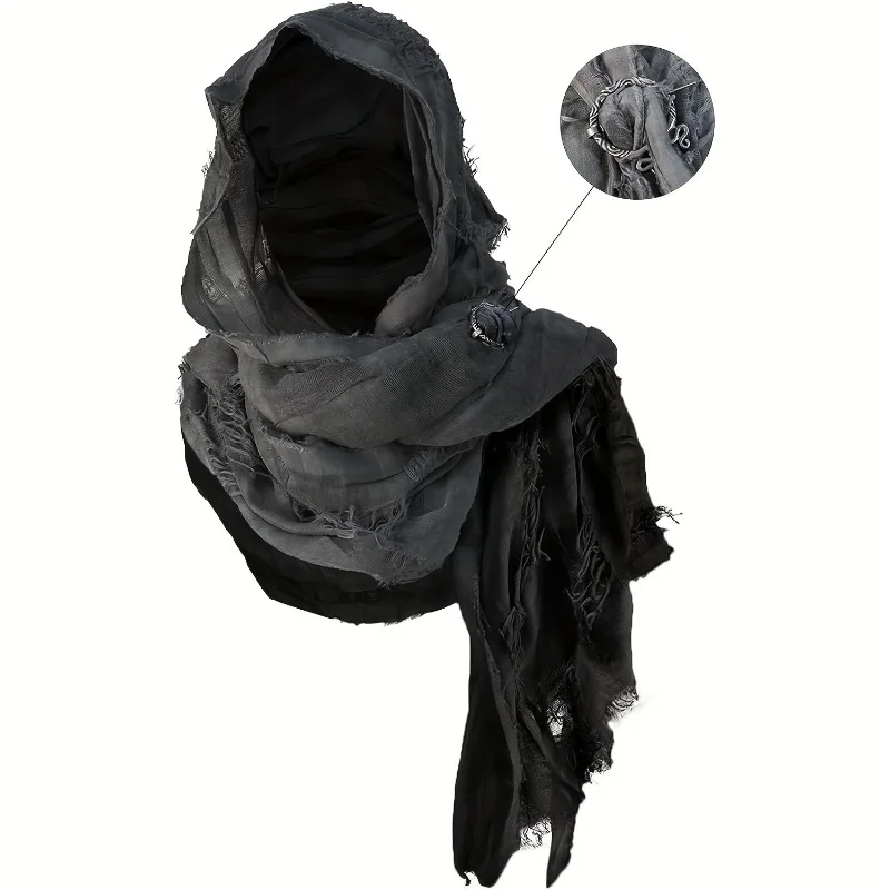 1pcs  Medieval Knight Cloak Halloween Costume Polyester Renaissance Hooded Cape LARP Cosplay Photo Props Scarf Scarf