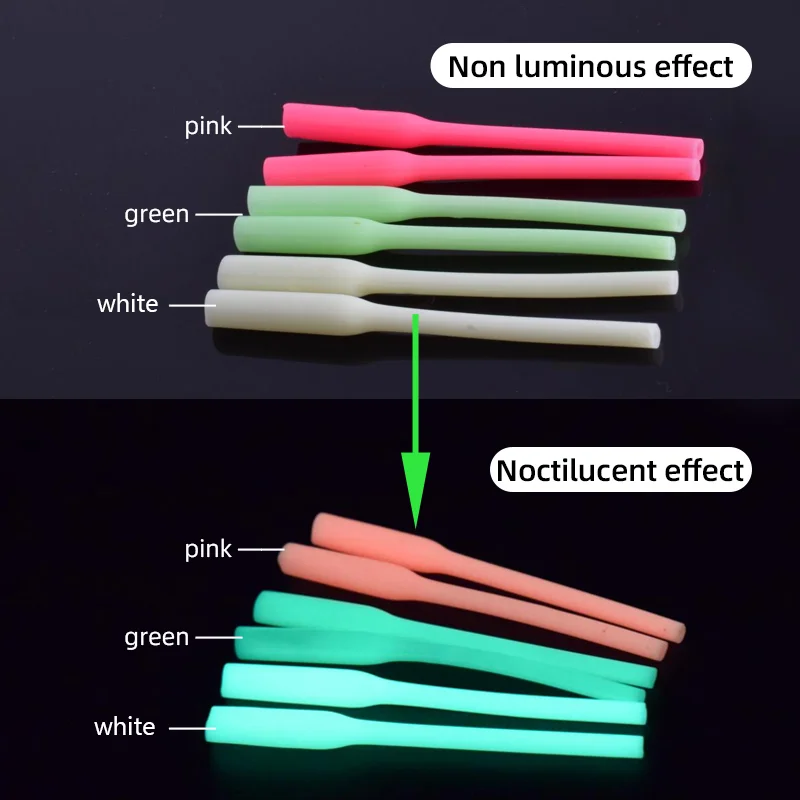 

10PCS Luminous Fishing Line Sleeve Multi-Color Rubber Anti-Tangle Anti-Bite Fluorescent Tackle for Night Sea Lure Fishing