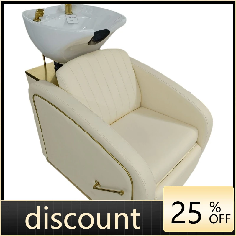 LMM high-end barber shop shampoo bed simple hair salon special ceramic basin sitting shampoo bed