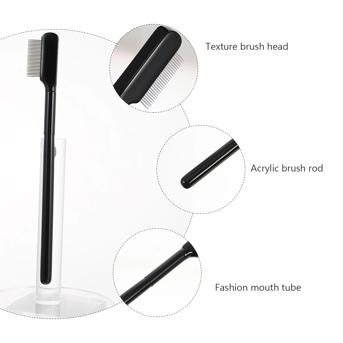 

Eyebrow Comb Eyelash Single-sided Black Long Handle Stainless Steel Makeup Tools Repair Brush for Women Girls Lash Brow Comb