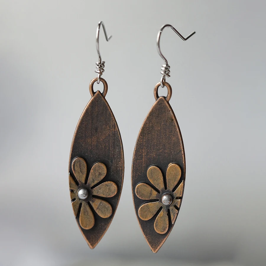 أقراط قطرة شمس عرقية عتيقة ، معدنية قبلية قديمة للإناث ، لوحة يدوية الصنع ، أقراط متدلية ، مجوهرات حفلات ، 1 DIN