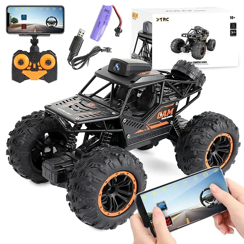 Voiture de cascade télécommandée tout-terrain pour enfants, voiture RC avec caméra HD 720P, WIFI, FPV, 1:18, 2.4G, SUV, radio, jouets d'escalade