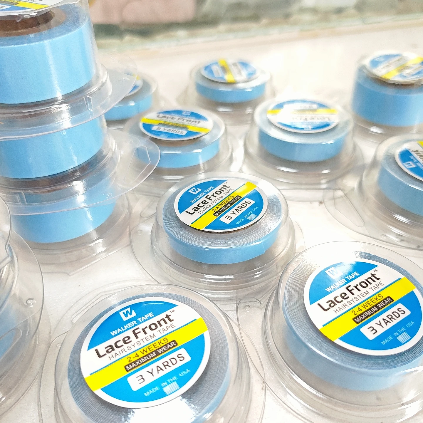 

1/2/3 Rolls with box Longth 3yards Width0.32/0.39/0.47/0.79in Lace Front Wig Tape For Hair Extensions Double-Sided Adhesives