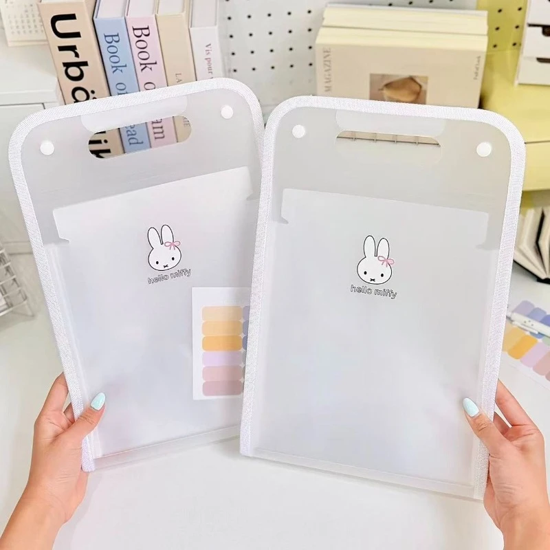 Cartoon Kawaii Miffy New Multi-layer Folder Hand-held Good Looks High-capacity Organ Storage Bag Practical Portable Originality