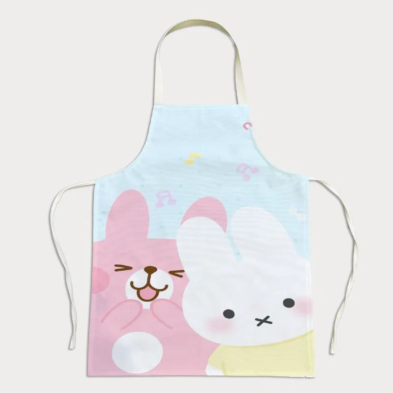 Cartoon Kawaii Children Halter Neck Adult Fashion Waterproof Apron Kitchen Cook Draw Apron Antifouling Smock Four Seasons Miffy