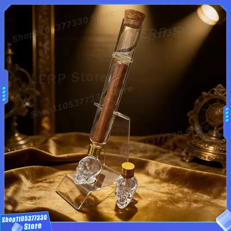 Skull Design Cigar Humidor Tube DIY Moisturizing Mellowing Visual Maintenance Pipe for Cross Border New Products Storage New