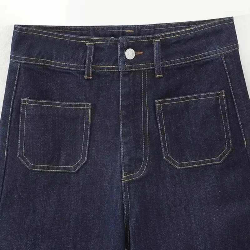 Pantalones vaqueros informales de cintura alta para mujer, Pantalones vaqueros de pierna recta, pantalones vaqueros de longitud completa que