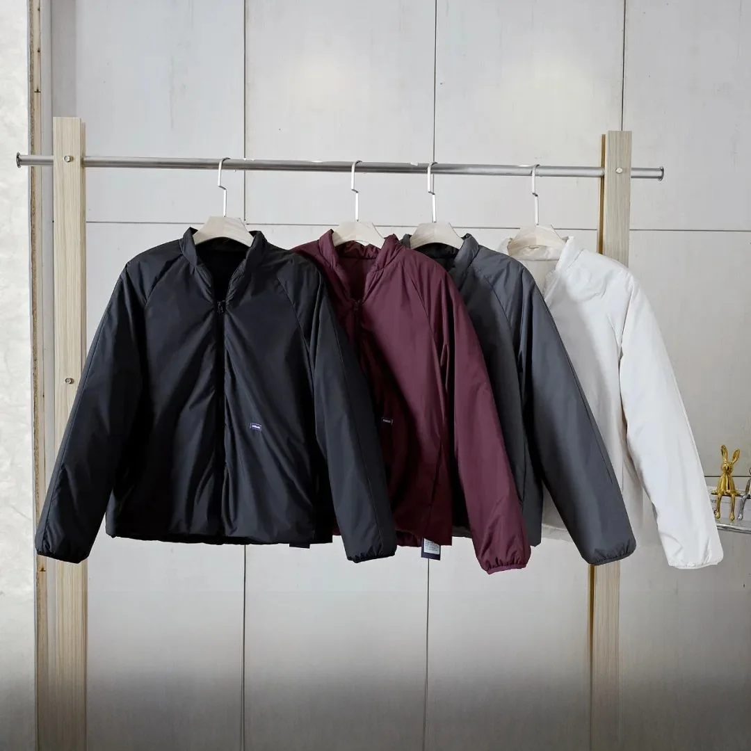 

Водостойкий хлопковый топ с небольшим воротником, наполнителем вручную, молодежная модная подставка, подходит для Long Sve, теплый, повседневный, чистый цвет