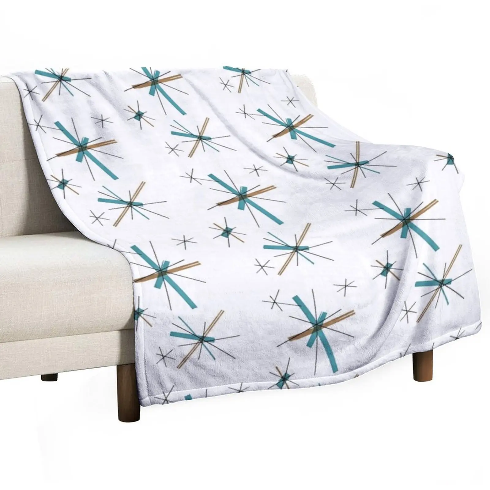 

Salem North Star Atomic Starburst Mid Century Modern Throw Blanket Comforter Plush Decorative Sofa warm winter Blankets