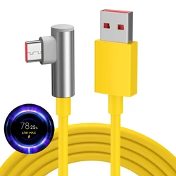 90 Degree Elbow Type C Cable 6A 67W 120W Fast Charging for Xiaomi Redmi Note 11T 12 13 POCO X5 Pro Mi Turbo Charge Cable 1m 1.8m