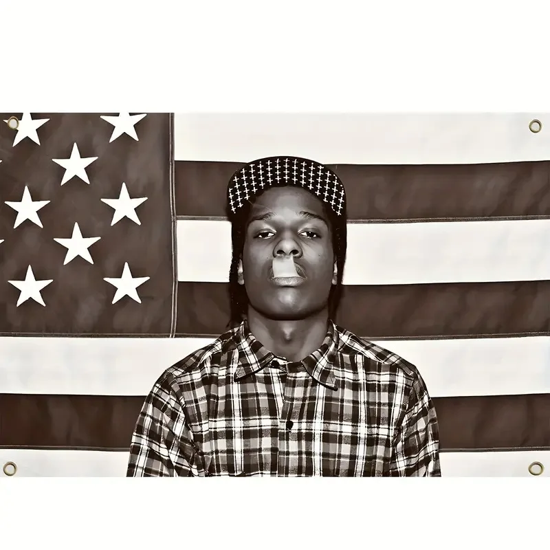 3x5ft Rocky ASAP American Flag Tapestry Rap Rapper Background Hanging Wall Dorm Decor Flag