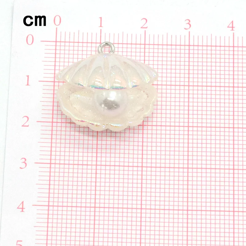 10pcs 3D Small White Shell Resin Charms Cute Ocean Pendant For Earring Keychains Diy Jewelry Make