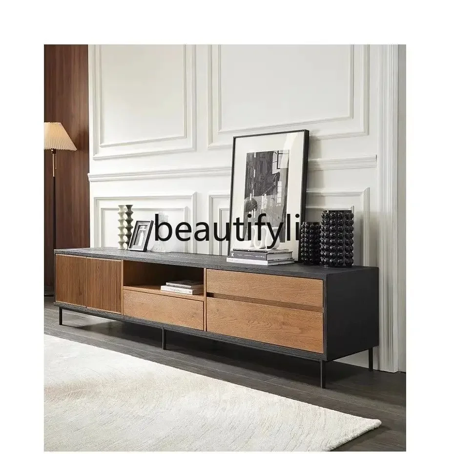 

Modern Vintage Color Matching Teak, TV Cabinet, Black, Oak Audio Visual Floor Cabinet Nordic