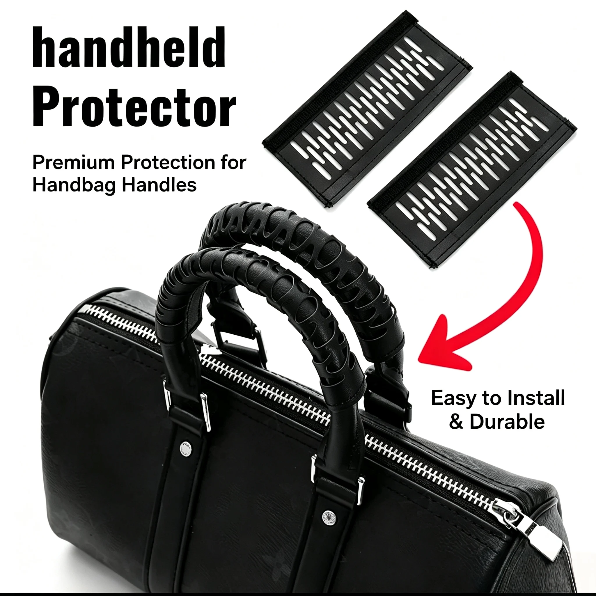 2 Pieces/Set Soft Synthetic Leather Handbag Handle Wrap Cover And Purse Strap Cover Abrasion & Stain Resistant Accessories