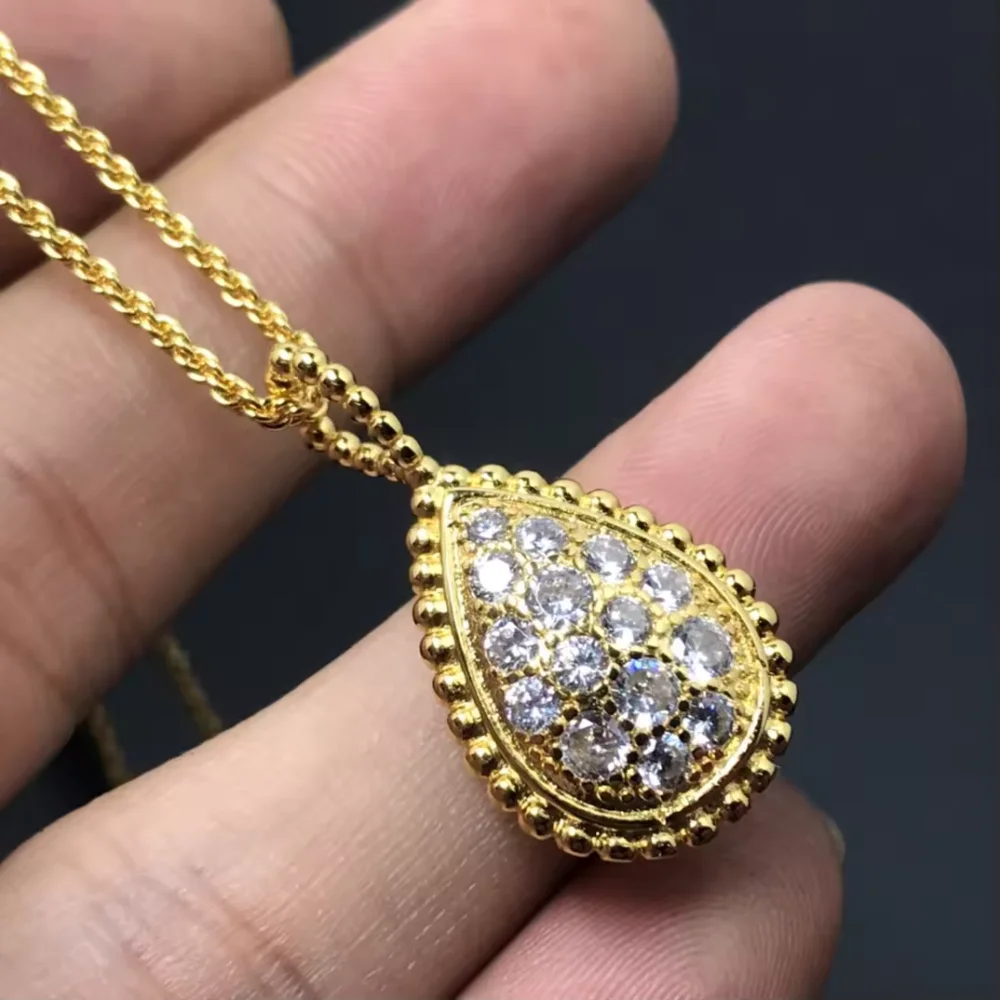 Luxury Waterdrop Full Diamond Necklace & Earrings Set