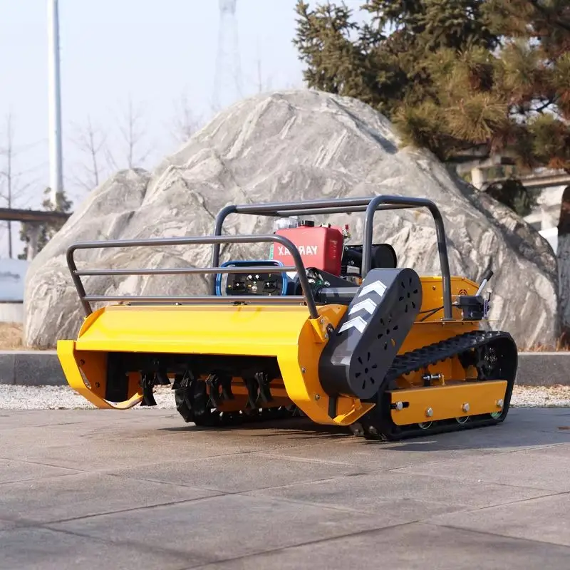 

Customized small crawler-type sickle-shaped lawn mower, industrial-grade remote-controlled self-propelled lawn mower flail mower