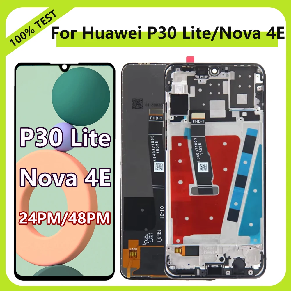 AMOLED P30 Lite LCD Display Screen For Huawei P30 Lite LX1M AL00 LCD Display with Touch Screen Digitizer With Frame Nova 4e LCD