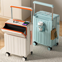 20/22/24/26 Inch Rolling Suitcase Wide Handle Front Opening Carry-on Cabin Luggage Laptop Bag Password Travel Trolley Case 2025
