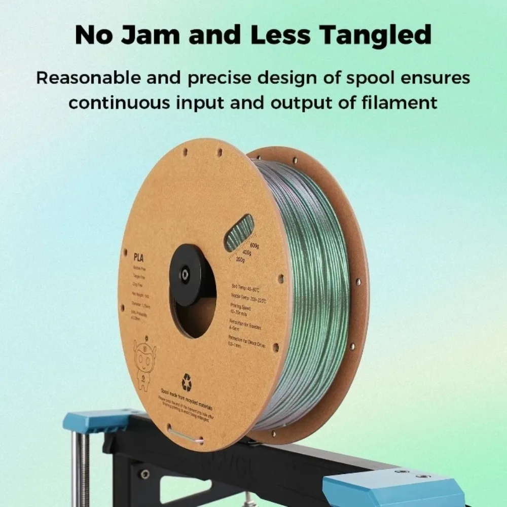 طقم خيوط PLA الحريرية 10 كجم، طباعة حريرية ثلاثية الألوان وثنائية اللون PLA، طباعة قوس قزح ثلاثية الأبعاد لامعة متعددة الألوان سريعة التغيير