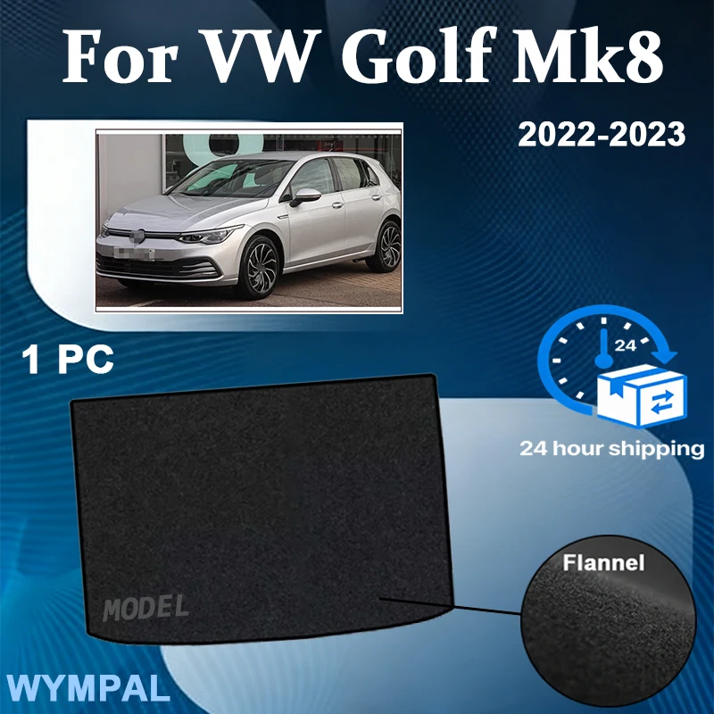 

Suede Car Rear Trunk Mat For Volkswagen Golf Mk8 VW GTE GTD GTI R-Line 2022 2023 Boot Cargo Trunk Luggage Floor Carpet Pad BLACK