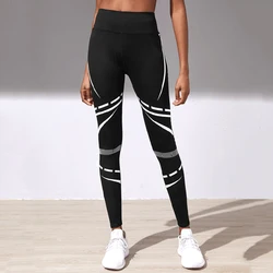Geo Pattern Leggings Women Yoga Pants Fitness Women's Pants Sport Running High Waist Energy Workout Tights Gym Clothing