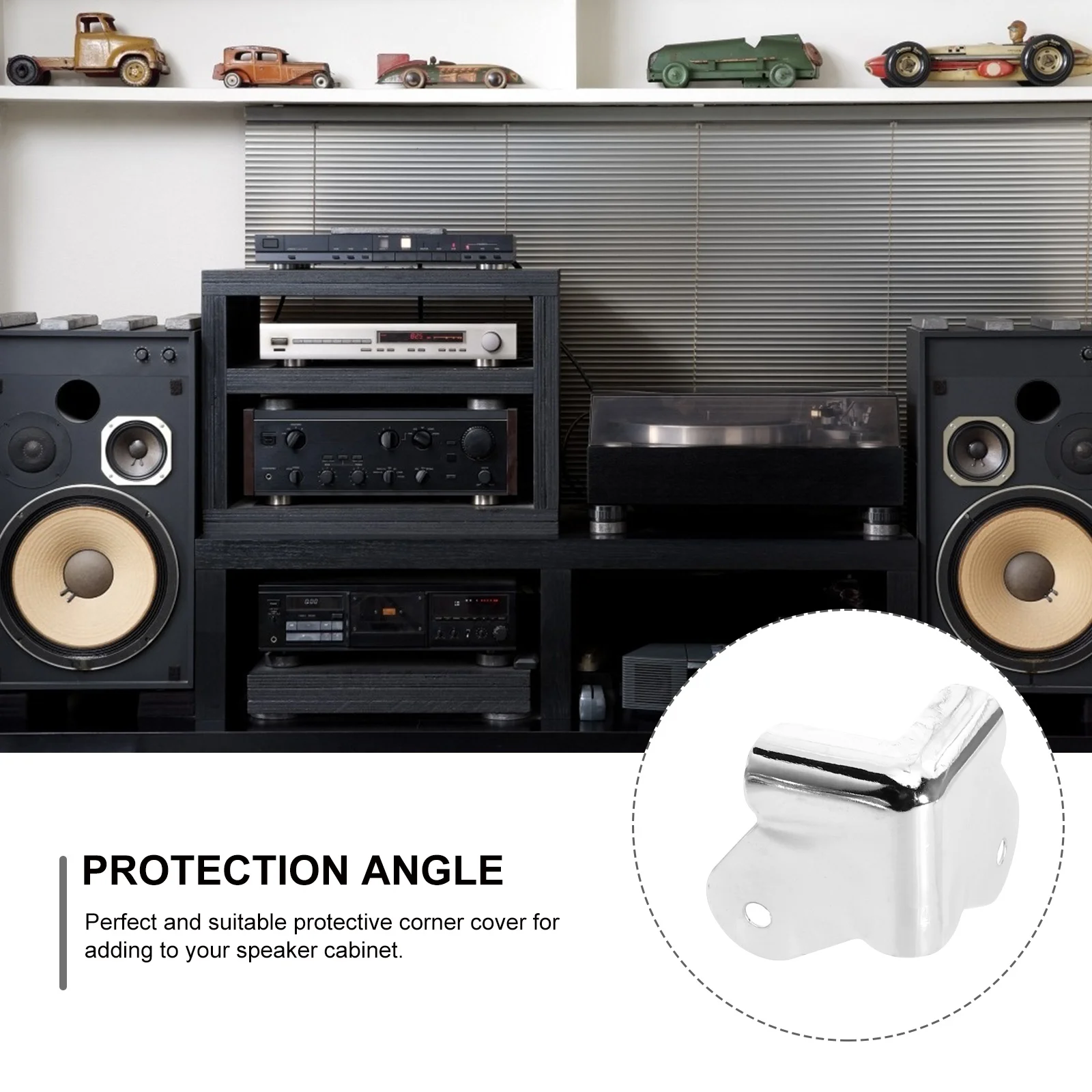 

24Pcs Speaker Iron Corner Protectors Practical Durable Edges Cover for Cabinets Speaker Corner Protector Edges Guard Protector