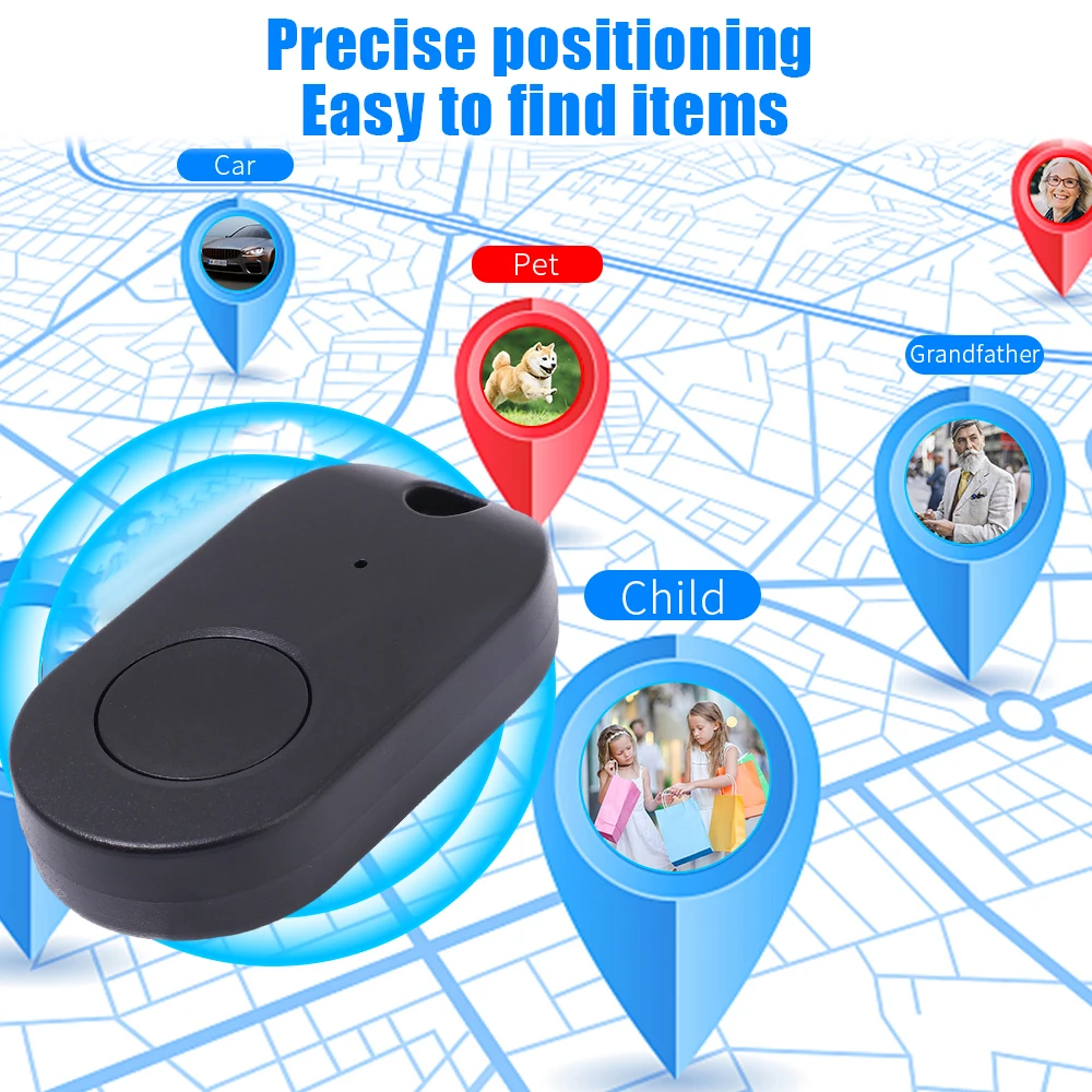 Portable Mini Bluetooth GPS Tracker Anti-Lost Mini Key Finder Locator Pets Articles Wallet Collar Tracking Device Accessories