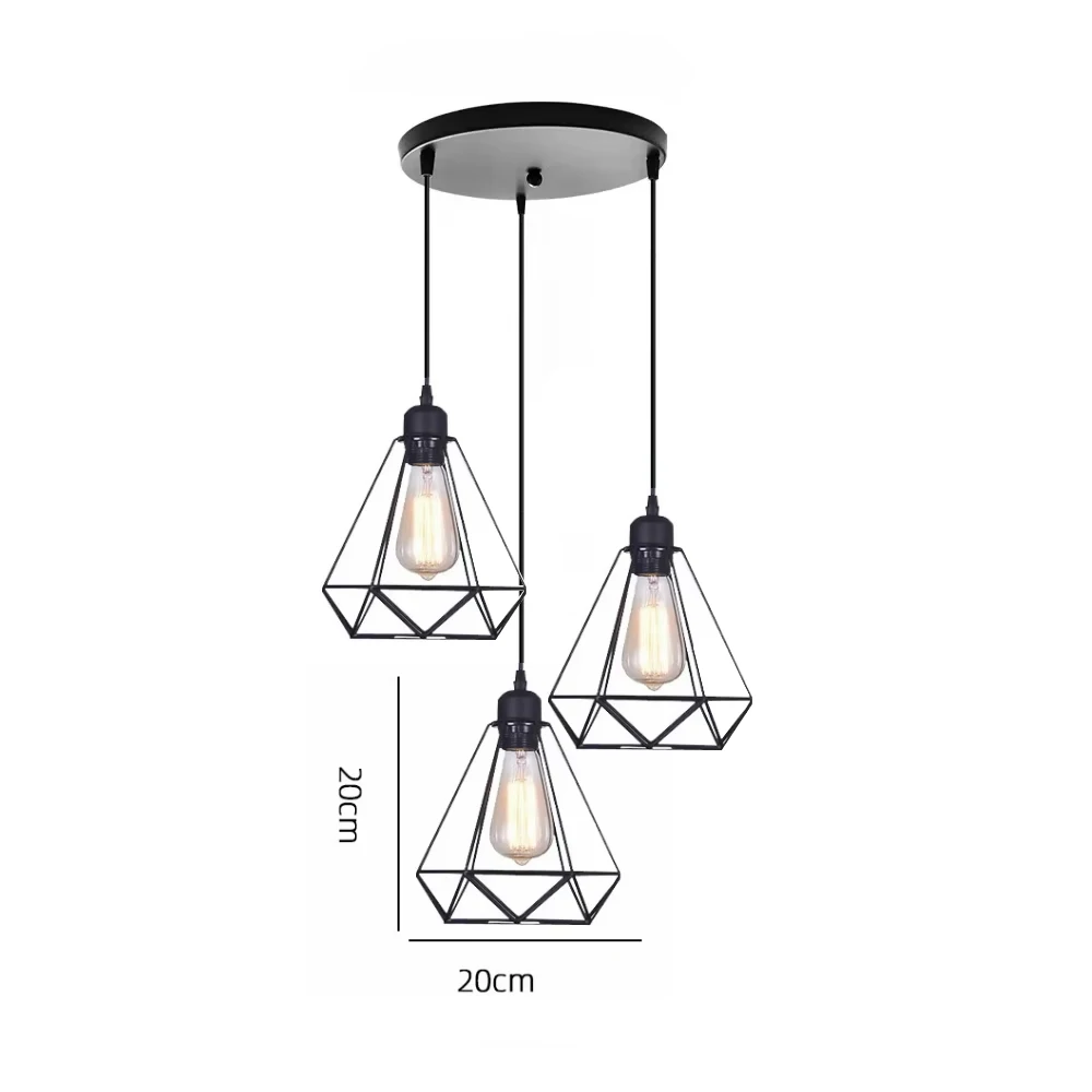 Nordic Iron Single Head Chandelier Simple Pendant Light Personality Living Bar Table Bedroom Dining Decoration Light Fixture