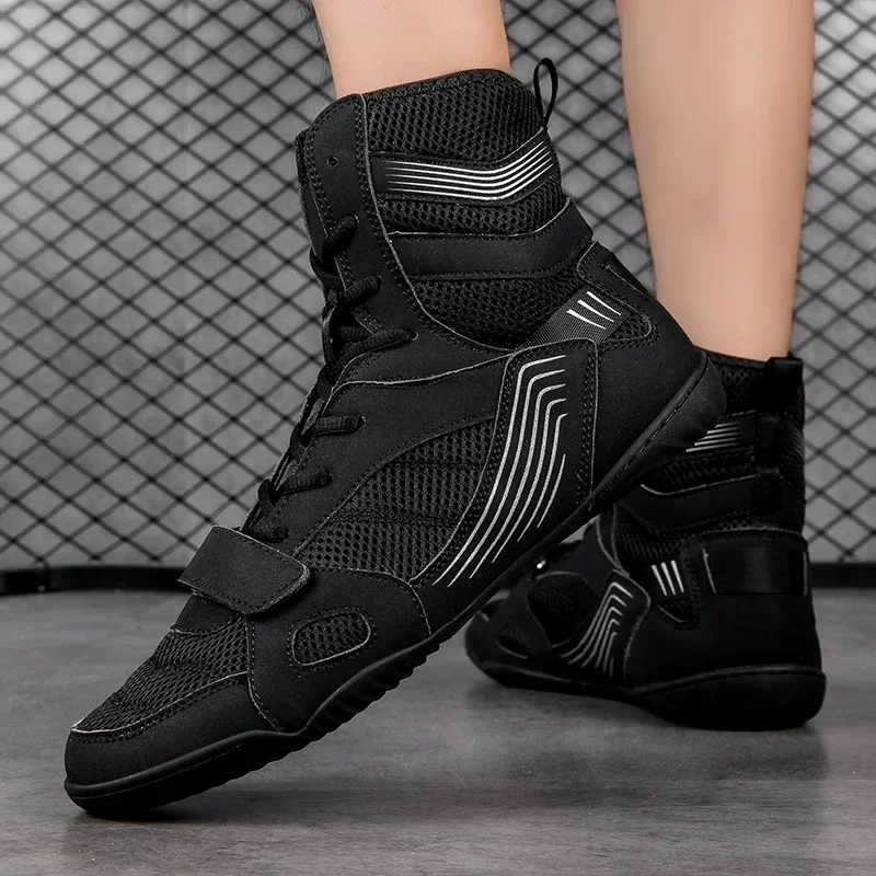 Men's Professional Wrestling Boxing Shoes 39-46 High Cut Comfortable Support Boxing Fighting Boots Fitness Sports Shoes