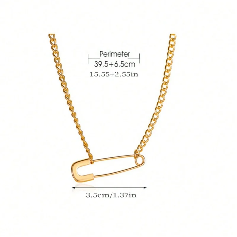 Creative pin necklace female niche simple high-end design clavicle chain cold wind personality safety pin necklace