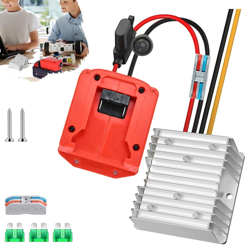 240 واط 20A لتقوم بها بنفسك محول فرق الجهد منظم لميلووكي 18 فولت بطارية ليثيوم أيون محول فرق الجهد تيار مستمر 18 فولت إلى تيار مستمر 12 فولت محول مع التبديل الصمامات