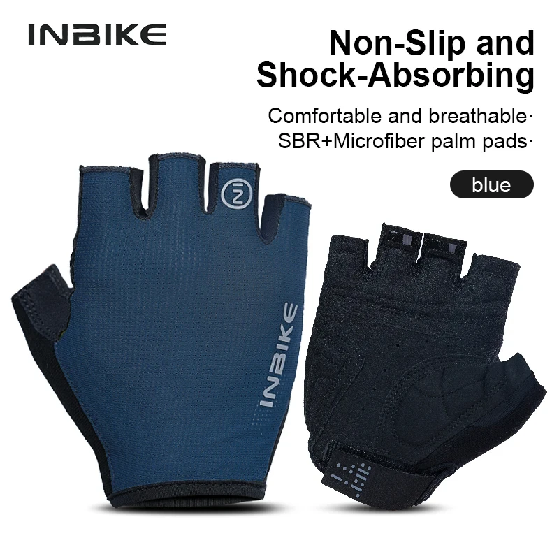 INBIKE Half Finger Cycling Gloves Shock-absorption Summer Men's Gym Gloves Breathable Sports Gloves Cycling Accessories