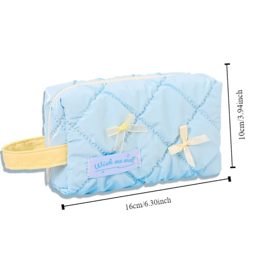 Estuche de bolígrafo de gran capacidad con cremallera, bolsa de almacenamiento de papelería de retales de dibujos animados, bolsa de lápiz labial de maquillaje divertida desmontable